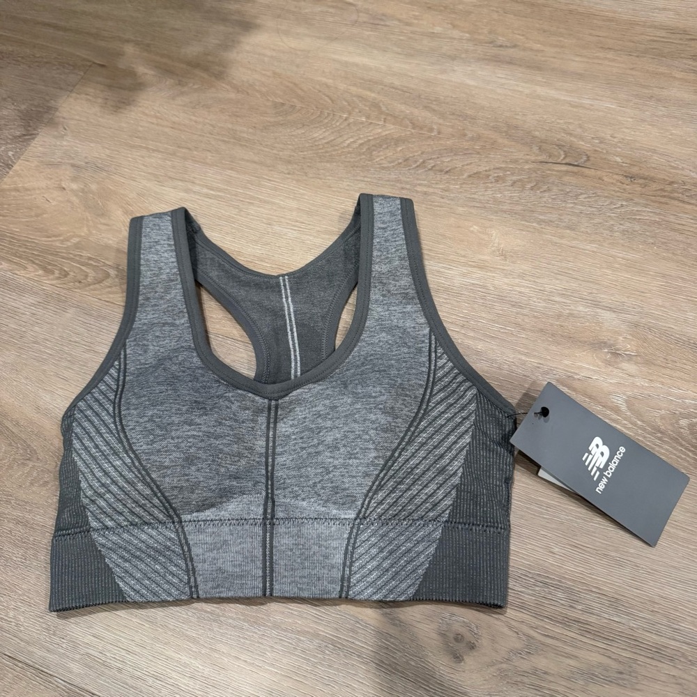 New Balance Charcoal and Black Sports Bra